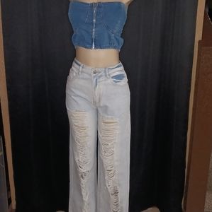 Distressed Denim Pants only